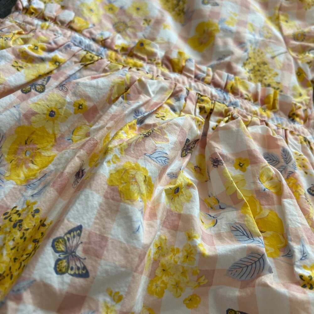 Haute Hippie Girl's Floral Gingham Ruffle Butterfly Spring Dress